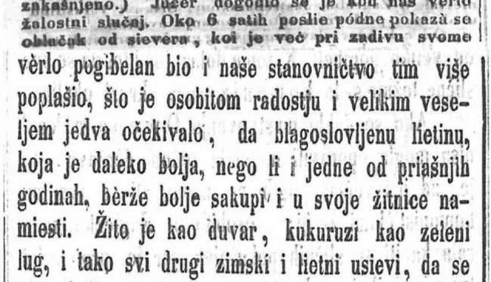Iz Narodnih novina 1851.