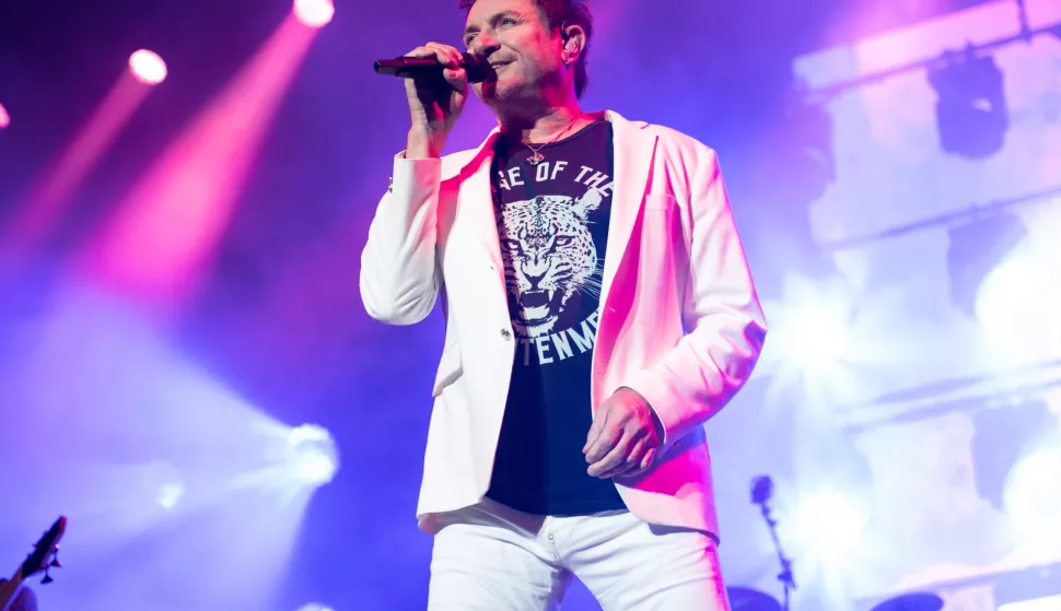 Duran Duran in Concert at Scarborough Open Air Theatre "n"nBritish pop icons Duran Duran performing in concert on the closing night of the season at Scarborough Open Air Theatre on September 17, 2021."n"nFeaturing: Duran Duran, Simon Le Bon"nWhere: Scarborough, United Kingdom"nWhen: 17 Sep 2021"nCredit: Graham Finney/WENN Graham Finney/WENN /WENN/PIXSELL