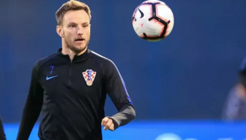 Zagreb: Hrvatska reprezentacija odradila trening 20.03.2019., Zagreb - Na stadionu Maksimir odrzan je trening hrvatske nogometne reprezentacije uoci kvalifikacijskih utakmica za Euro 2020 protiv Azerbejdzana i Madjarske.Ivan Rakitic. Photo: Marko Prpic/PIXSELL