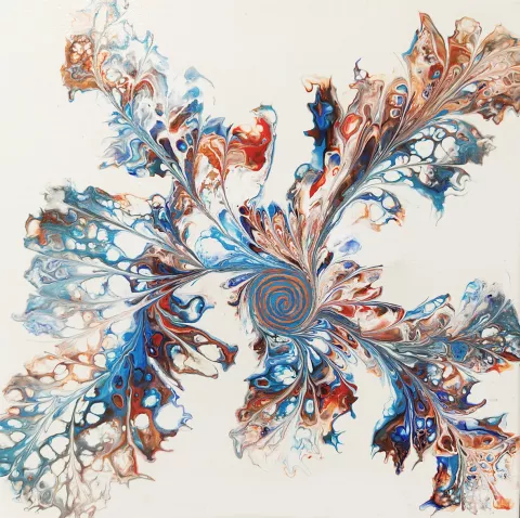 Ornament (tehnika botanical dutch pour, fluid art), Nikoline Repinac