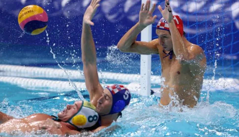 Tokio, 27.07.2021 - Vaterpolo utakmica 2. kola skupine B turnira na Olimpijskim igrama Tokio 2020, Australija - Hrvatska. Na slici vratar Marko Bijač.foto HINA/ Damir SENČAR/ ds