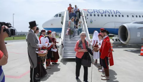 20.05.2024., Zracna luka Franjo Tudman, Zagreb - Inauguracija nove linije Croatia Airlines-a Zagreb-Stockholm. Photo: Luka Batelic/PIXSELL