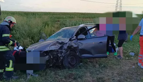 Prometna nesreća na cesti Bizovac-Petrijevci-Osijek (Čađava)