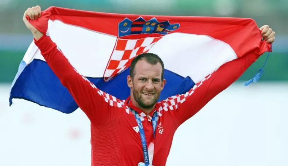 Tokio, 30.07.2021 - Hrvatski veslac Damir Martin u finalnoj utrci samaca na Olimpijskim igrama Tokio 2020 osvojio je broncanu medalju.foto HINA/ Damir SENCAR/ ds