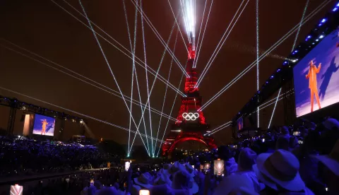 Pariz, 26.07.2024 - Otvaranje Olimpijskih igara Pariz 2024 na Trocadero trgu u Parizu. Photo: Damir Sencar/HINA/POOL/PIXSELL