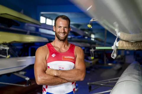 06.07.2021., Zagreb - Veslac Damir Martin na treningu uoci nastupa na Olimpijskim igrama u Tokiju. U Japanu lovi svoju trecu olimpijsku medalju u nizu.rPhoto: Igor Kralj/PIXSELL