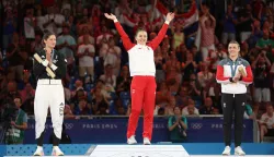 Pariz, 31.07.2024 - Hrvatska d?uda?ica Barbara Mati? osvojila je zlatnu medalju u kategoriji do 70 kg na Olimpijskim igrama u Parizu nakon ?to je u finalu pobijedila Njemicu Miriam Butkereit. foto HINA/ Damir SEN?AR/ ds