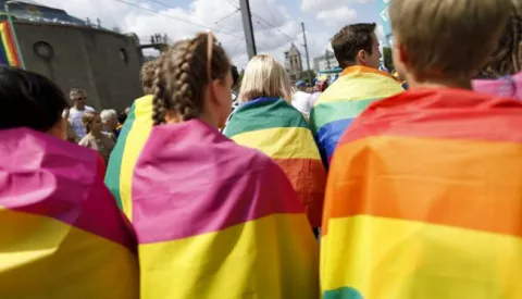 Participants in the Christopher Street Day under the motto '50 Years of Pride 'on the Deutzer Brucke. Koln, 07.07.2019 | usage worldwide /DPA/PIXSELL