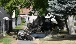06.08.2024., Kula, Kutjevo - U prometnoj nesreca poginula su dva mladica nakon sto su automobilom sletjeli s ceste i udarili u drvo. Photo: Ivica Galovic/PIXSELL