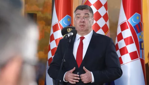 Zagreb, 02.07.2024. - Predsjednik Republike i vrhovni zapovjednik Oružanih snaga Republike Hrvatske Zoran Milanović upriličio je svečani prijem povodom obilježavanja Dana pobjede i domovinske zahvalnosti i Dana hrvatskih branitelja te 29. obljetnice VRO Oluja. Predsjednik Zoran Milanović (na fotografiji) održao je prigodan govor. foto HINA /Zvonimir KUHTIĆ/ kuzo