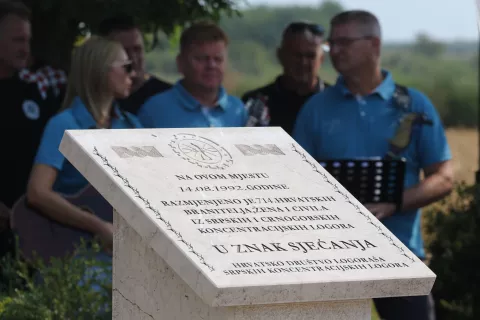 Nemetin, 14. 08. 2024, Dan sijećanja na zatočenike srpskih logora i 32. obljetnica največe razmijene zarobljenika u Nemetinu. Damir Buljević, Mato Lukić, Dragan Vulin..snimio GOJKO MITIĆ