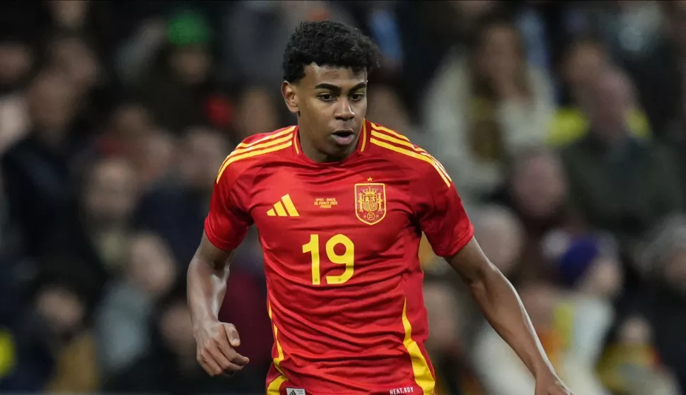 Lamine Yamal of Spainduring the friendly match between national teams of Spain and Brazil played at Santiago Bernabeu Stadium on March 26, 2024 in Madrid Spain. (Photo by Cesar Cebolla/pressinphoto/Sipa USA)PHOTO) Photo: pressinphoto/SIPA USA