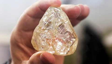 epa06367592 An un dated handout photo made available by the Peace Diamond showing the Peace Diamond which is the worldâ€™s 14th largest diamond at 709 carats. Discovered by impoverished diggers in Sierra Leone. Media Reports on 04 December 2017 state that the 709 carats Peace Diamond has been auctioned in New York, USA on 04 December 2017 and has been sold to Laurence Graff, chairman of Graff Diamonds, for 6.5 million US dollars or 5.5 million euros, with all the auction proceeds going directly to the government of Sierra Leone and the artisanal diggers. The Peace Diamond will provide vital life-saving infrastructure to the diggers and their communities who currently have no clean water, electricity, medical facilities, schools, and roads. It will help the poorest people in the world and provide hope for a better future. EPA/PEACE DIAMOND/HANDOUT HANDOUT EDITORIAL USE ONLY/NO SALES