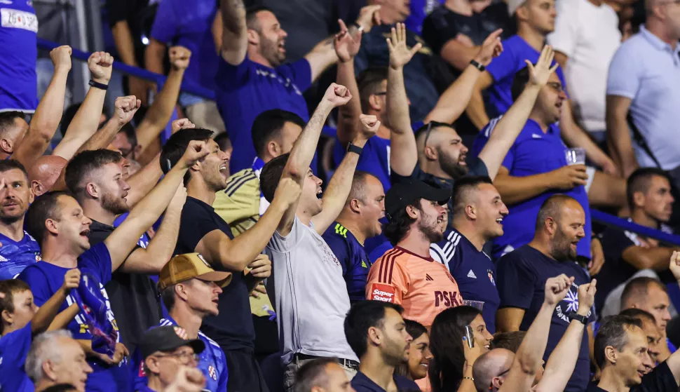 20.08.2024., stadion Maksimir, Zagreb - Prva utakmica play-offa za ulazak u UEFA Ligu prvaka, GNK Dinamo - FK Qarabag., navijaci Dinama Photo: Luka stanzl/PIXSELL