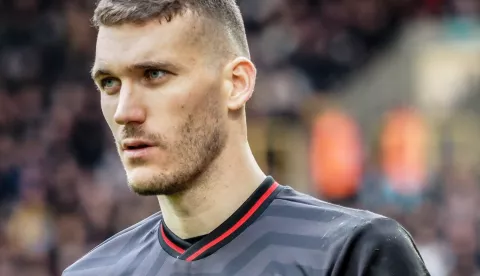 Wolverhampton, England, February 25th 2024: Goalkeeper Ivo Grbic (13 Sheffield United) in action during the Premier League football match between Wolverhampton Wanderers and Sheffield United at Molineux stadium in Wolverhampton, England (Natalie Mincher/SPP) (Photo by Natalie Mincher/SPP/Sipa USA) Photo: Sports Press Photo/SIPA USA