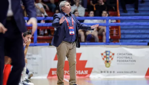 10.10.2023., Dom sportova, Zagreb - Elitno kolo kvalifikacija za FIFA Svjetsko prvenstvo u futsalu, skupina C, Hrvatska - Francuska. Marinko Mavrovic. Photo: Luka Stanzl/PIXSELL