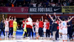 Zagreb, 16.04.2024 - Uzvratna utakmica doigravanja za futsal SP između Hrvatske i Poljske. foto HINA/ Daniel KASAP/ dk