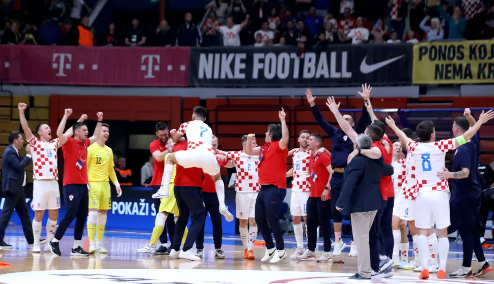 Zagreb, 16.04.2024 - Uzvratna utakmica doigravanja za futsal SP između Hrvatske i Poljske. foto HINA/ Daniel KASAP/ dk