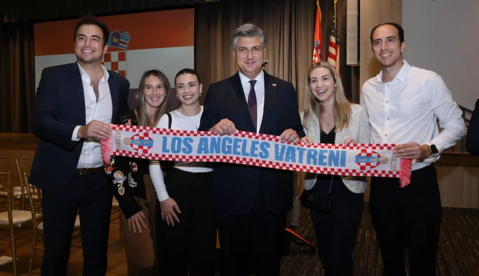 Los Angeles, 25.09.2024. - Predsjednik Vlade Andrej Plenković sudjelovao je na okruglom stolu s Gospodarskom komorom, održao predavanje na USC-u i prijem s hrvatskom zajednicom Los Angelesa. foto HINA/ Vlada RH/ ml