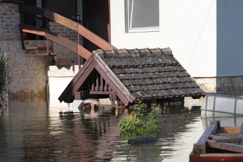 Aljmaš, 26. 09. 2024., Aljmaš, Dunav, Dunav - poplava, poplava, ušće Drave u Dunav, ušće Dunav - Drava, vikend naselje, reportažaSNIMIO BRUNO JOBST