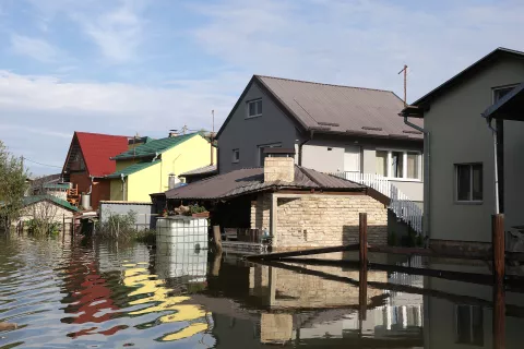 Aljmaš, 26. 09. 2024., Aljmaš, Dunav, Dunav - poplava, poplava, ušće Drave u Dunav, ušće Dunav - Drava, vikend naselje, reportažaSNIMIO BRUNO JOBST