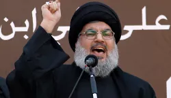 epa11629823 (FILE) - Hezbollah Secretary General Sayyed Hassan Nasrallah speaks to supporters during Ashura day in southern Beirut, Lebanon, 14 November 2013 (reissued 27 September 2024). The Israeli army (Tsahal) said on 28 September 2024 on X (formerly Twitter) that Hezbollah leader Hassan Nasrallah was killed in an overnight strike on Beirut, but there was no confirmation from the Lebanese armed group. EPA/NABIL MOUNZER