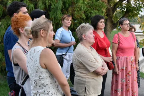 Slavonija...Vinkovci...27.09.2024.povodom Svjetskog dana turizma, TZ grada Vinkovaca organizirala besplatne turističke ture za posjetitelje i građane; vodić - Sandra Klaić;foto Gordan Panić