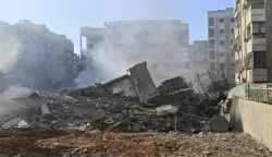 epa11631682 Destroyed buildings in the Haret Hreik neighborhood of Beirut's southern suburbs, after Israeli military strikes on Beirut, Lebanon, 29 September 2024. According to the UN Humanitarian Coordinator in Lebanon Imran Riza, the recent escalations in Lebanon, a 'catastrophic situation', have led to widespread destruction of homes and infrastructure across the country. At least 700 people have been killed, thousands have been injured, and nearly 120,000 people have been displaced in the past week. The Israeli army (Tsahal) said on 28 September 2024 on X (formerly Twitter) that Hezbollah leader Hassan Nasrallah was killed in an overnight strike on Beirut. Hezbollah confirmed the death of Nasrallah in a statement on 28 September 2024. EPA/WAEL HAMZEH