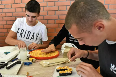 Slavonija...Vinkovci...01.10.2024.Srednja strukovna škola; održan 4. Tradicijski sokak; foto Gordan Panić