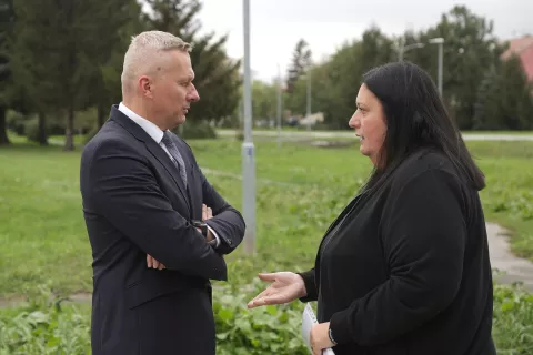 Osijek, 02. 10. 2024., MO Lijeva obala, Svečana sjednica Vijeća MO Lijeva obala, progodni program, Tihomir Florijančić- predsjednik GV, Marica Čulo - predsjednica MO lijeva obalaSNIMIO BRUNO JOBST