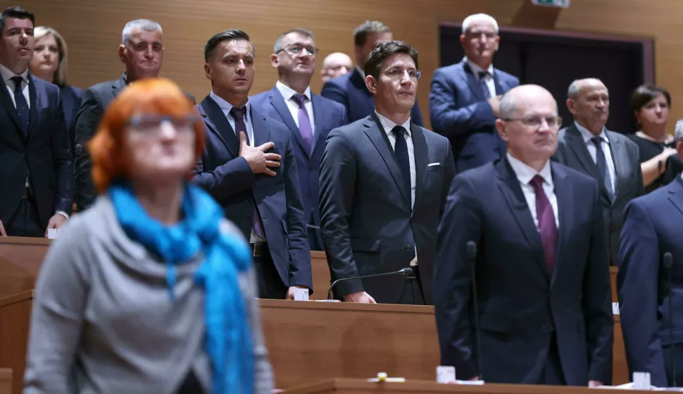 08.10.2024., Zagreb - Svecanom sjednicom kojoj su nazocili premijer Plenkovic i ministri obiljezen je Dan Hrvatskog sabora. Photo: Patrik Macek/PIXSELL