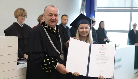 Osijek, 14. 10. 2024., FAZOS, Aula Magna, Svečana promocija doktora medicine prvostupnika, magistri medicinsko-laboratorijske dijagnostike, Ivica Mihaljević - dekan Medicinskog fakulkteta u Osijeku SNIMIO BRUNO JOBST