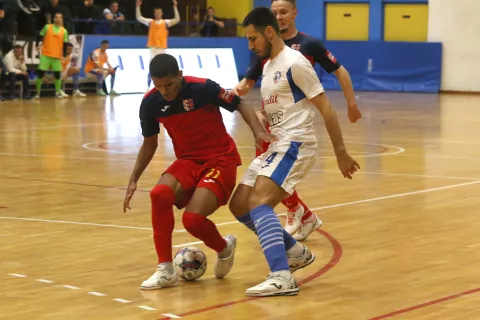 Osijek 19. 10. 2024, SD Zrinjevac, Futsal, Osijek Kandit - Square (Dubrovnik). SuperSport Prva hrvatska malonogomena liga.snimio GOJKO MITIĆ