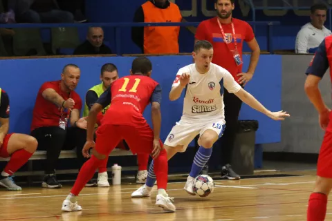 Osijek 19. 10. 2024, SD Zrinjevac, Futsal, Osijek Kandit - Square (Dubrovnik). SuperSport Prva hrvatska malonogomena liga.snimio GOJKO MITIĆ