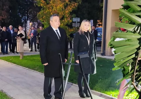 SLATINA, Zlatan Bašić, izaslanik predsjednika Vlade RH i ministra hrvatskih branitelja i Marina Kraljić, 25.10.2024., snimio Petar Žarković