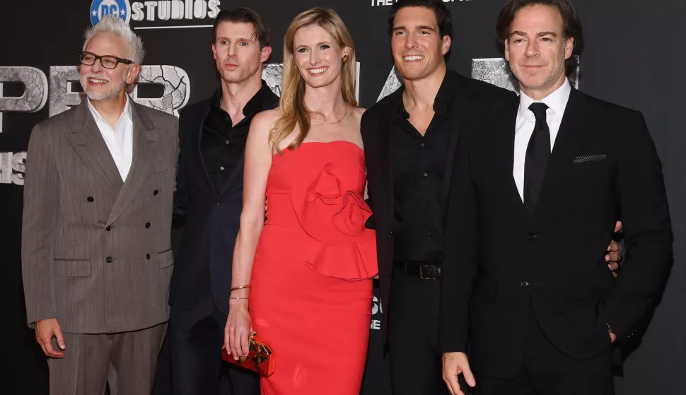 (L-R) Peter Safran, Co-Chairman & CEO, DC Studios, Matthew Reeve, Alexandra Reeve, Will Reeve and James Gunn, Co-Chairman & CEO, DC Studios attend "Super/Man: The Christopher Reeve Story" New York Premiere at Museum of Modern Art, New York, NY, September 18, 2024. (Photo by Anthony Behar/Sipa USA) Photo: Anthony Behar/SIPA USA