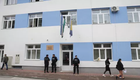 25.10.2024., Bosanska Krupa, Bosna i Hercegovina - Policijska postaja Krupa gdje e maloljetnik jednog poilicajca ubio, a drugog ranio. Photo: Dejan Rakita/PIXSELL