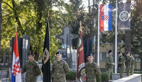 Zagreb, 5.11.2024 - Obilježavanje 34. obljetnice ustrojavanja 1. gardijske brigade Tigrovi i 17. obljetnice 1. mehanizirane bojne Tigrovi. Foto Hina/ Dario GRZELJ/ dag