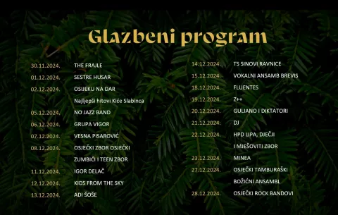 Advent u Osijeku 2024. - glazbeni program