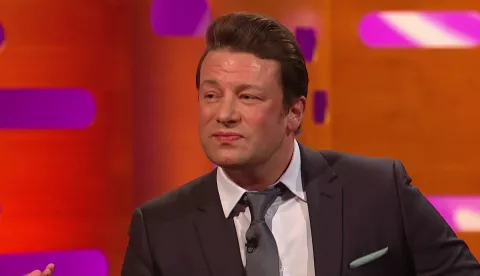 The Graham Norton Show "n"nThe Graham Norton Show. Broadcast on BBC One"n"nFeaturing: Jamie Oliver"nWhen: 29 Nov 2019"nCredit: Supplied by WENN"n"n**WENN does not claim any ownership including but not limited to Copyright, License in attached material. Fees charged by WENN are for WENN's services only, do not, nor are they intended to, convey to the user any ownership of Copyright, License in material. By publishing this material you expressly agree to indemnify, to hold WENN, its directors, shareholders, employees harmless from any loss, claims, damages, demands, expenses (including legal fees), any causes of action, allegation against WENN arising out of, connected in any way with publication of the material.** ZJJF/LNG /WENN/PIXSELL