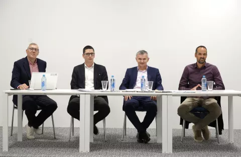 Osijek, 12. 11. 2024., Gacka ulica, IT Centar, Gospodarski forum GS, Dario Kuštro; Krešimir Novoselić; Pavo Đanić; Andrija LozančićSNIMIO BRUNO JOBST