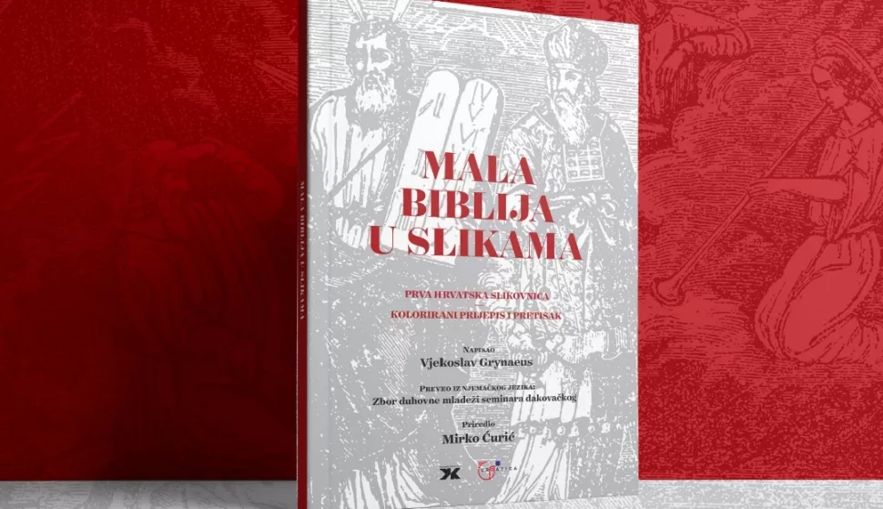 ĐAKOVO - Na Interliberu je u srijedu prestavljen kolorirani pretisak i prijepis prve hrvatske slikovnice Mala Biblija u slikama, izvorno objavljene u Pešti 1854., a preveo ju je u Đakovu Zbor duhovne mladeži. Novo izdanje objavili su Croatica iz Budimpešte i Đakovački kulturni krug, a priredio Mirko Ćurić. 2024.