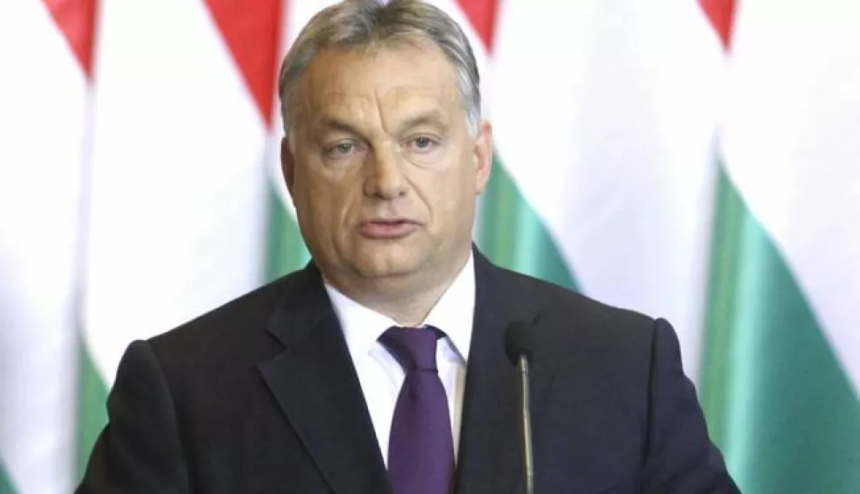 epa05569970 Hungarian Prime Minister Viktor Orban speaks during a press conference concerning the migration referendum held in Hungary on 02 October on the European Commission's proposed mandatory resettlement of migrants in member states of EU following an extraordinary session of the faction of Fidesz in the Parliament building in Budapest, Hungary, 04 October 2016. EPA/Zsolt Szigetvary HUNGARY OUT