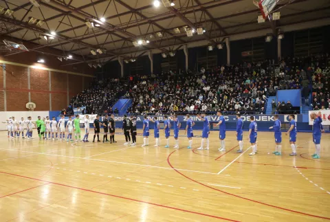 Osijek, 23. 11. 2024., Dvorana Zrinjevac, Osijek-Kandit - Fufsal-Dinamo (Zagreb), futsal, SuperSport Prva HMNL SNIMIO BRUNO JOBST