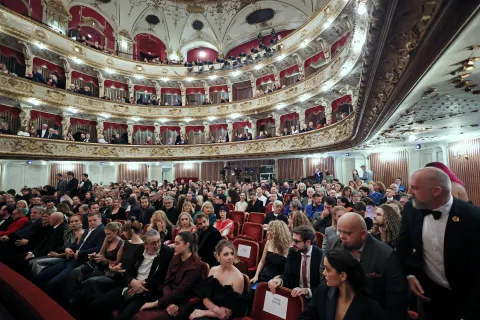 Zagreb, 24.11.2024.- Nagrade hrvatskog glumi?ta za svekoliko umjetni?ko djelovanje te za najbolja umjetni?ka ostvarenja u protekloj godini u podru?ju dramske, radio i televizijske umjetnosti, u podru?ju opere te u podru?ju plesne umjetnosti sve?ano su dodijeljene u nedjelju u Hrvatskom narodnom kazali?tu u Zagrebu. foto HINA/ Dario GRZELJ/ ua