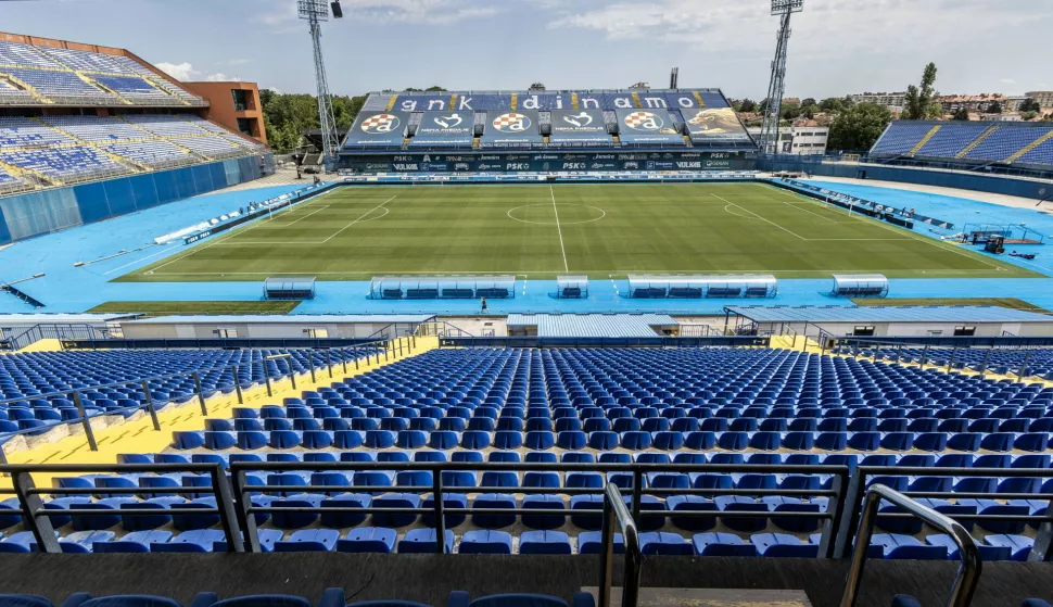 Zagreb, 20.7.2023 - GNK Dinamo je održao media day na stadionu Maksimir na kojem su pokazali nove dresove i komentirali početak sezone trener prve momčadi Igor Bišćan te igrači Josip Mišić, Stefan Ristovski, Dino Perić i Martin Baturina. Na slici stadion Maksimir.Foto Hina/ Dario GRZELJ/ dag