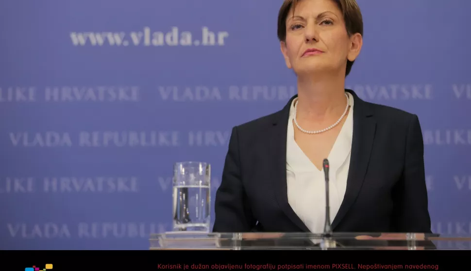 14.05.2018., Zagreb - Premijer Andrej Plenkovic i potpredsjednica Vlade Martina Dalic nakon visesatnog razgovora obratili su se javnosti. Photo: Tomislav Miletic/PIXSELL