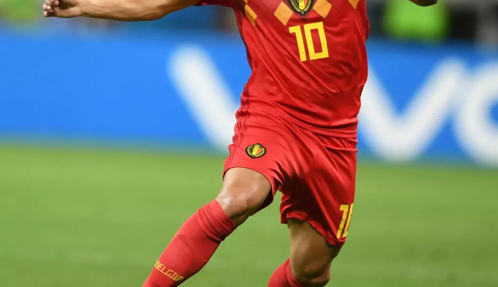 (SP)RUSSIA-KAZAN-2018 WORLD CUP-QUARTERFINAL-BRAZIL VS BELGIUM (180706) -- KAZAN, July 6, 2018 (Xinhua) -- Eden Hazard of Belgium competes during the 2018 FIFA World Cup quarter-final match between Brazil and Belgium in Kazan, Russia, July 6, 2018. (Xinhua/Du Yu)  Du Yu Photo: XINHUA/PIXSELL