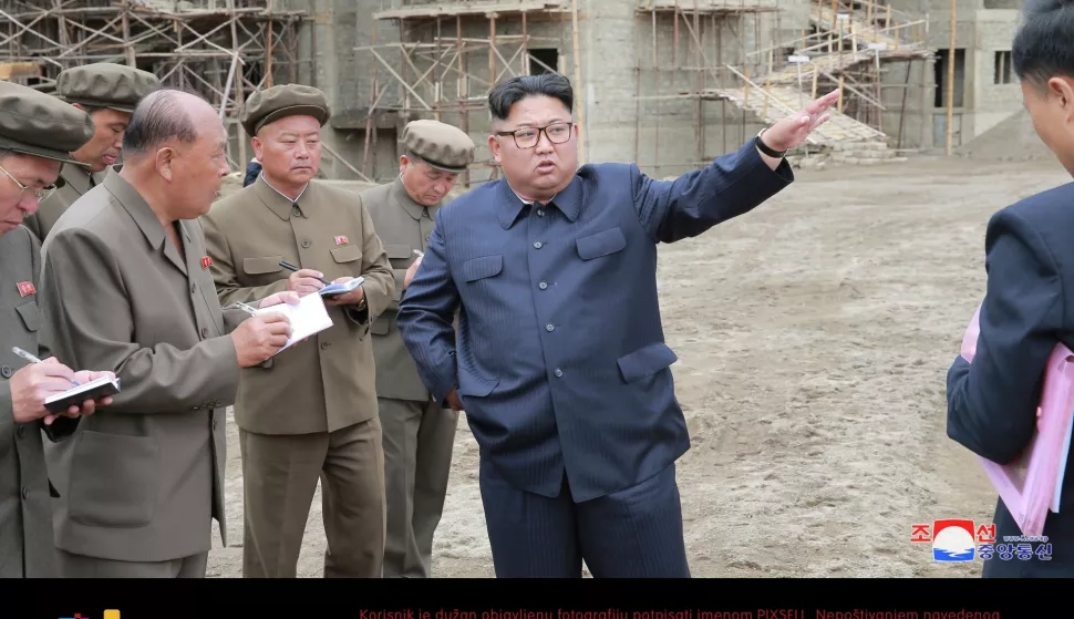 DPRK-SAMJIYON-KIM JONG UN-INSPECTION (180710) -- PYONGYANG, July 10, 2018 (Xinhua) -- Photo provided by Korean Central News Agency (KCNA) on July 10, 2018 shows Kim Jong Un (C), top leader of the Democratic People's Republic of Korea (DPRK), inspecting a construction site at Samjiyon County of DPRK's northern Mount Paektu region. The top leader of the DPRK, Kim Jong Un, called for the construction of a modern county in the mountainous area, according to Korean Central News Agency (KCNA) Tuesday. (Xinhua/KCNA) (jmmn) KCNA Photo: XINHUA/PIXSELL