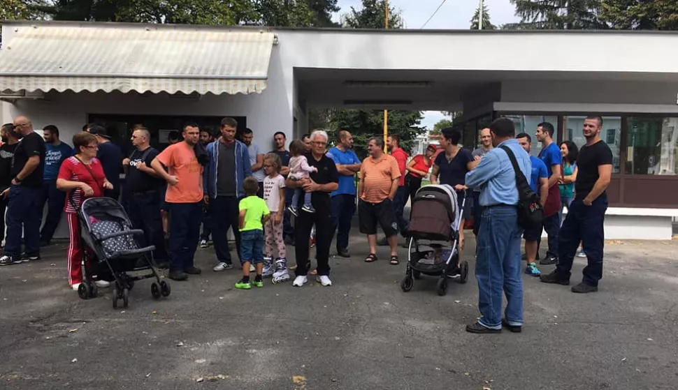 Belišće, štrajk radnika Leistritza jučer su podržali i kolege iz karlovca te građani Belišća, rujan 2018.